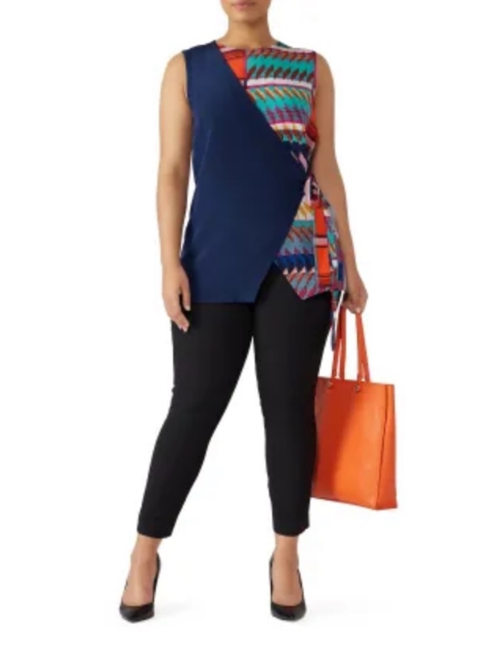 Diane Von Furstenberg Sedona Sleeveless Silk Wrap Top Size XL